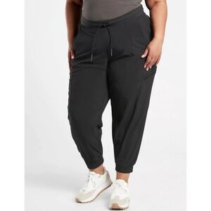 Athleta Venture Pant Size 26 Plus Black Jogger Travel Athleisure Active